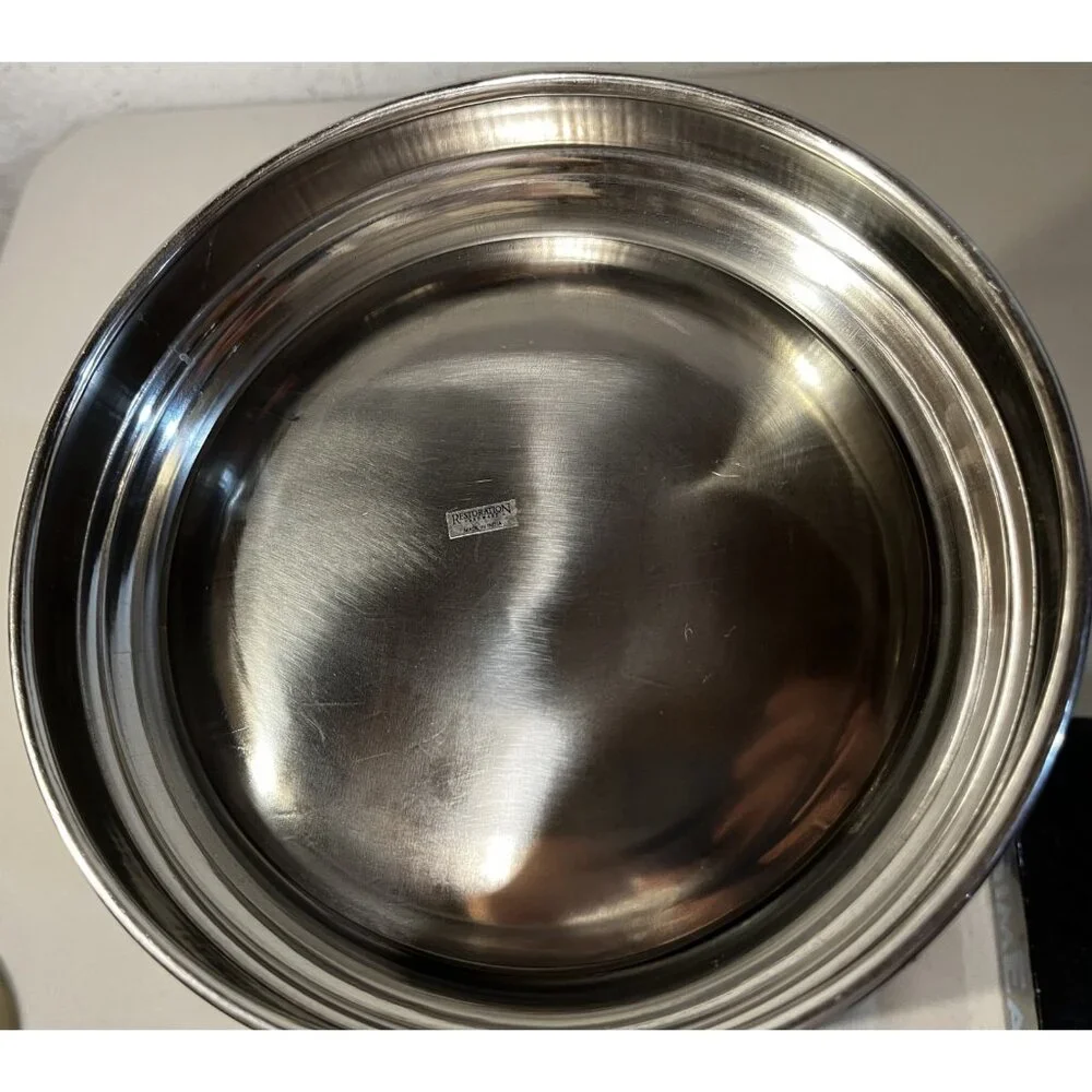 Restoration Hardware Stainless Chrome Champagne Chiller Ice Bucket 12